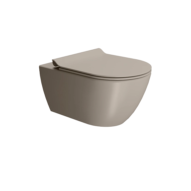 Унитаз подвесной GSI PURA безободковый Swirlflush серый беж матовый (881505) без сиденья Унитаз подвесной GSI PURA безободковый Swirlflush серый беж матовый (881505) без сиденья