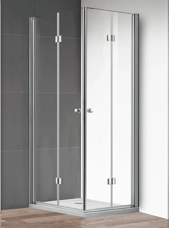 Душевой уголок CEZARES ECO-O-ASH-2-80/90-C-Cr 80x90см стекло прозрачное, профиль хром — Изображение 2