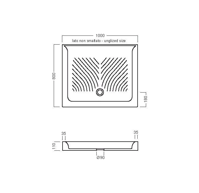 Душевой поддон HATRIA DROP Y0KD01 100х80 см Душевой поддон HATRIA DROP Y0KD01 100х80 см