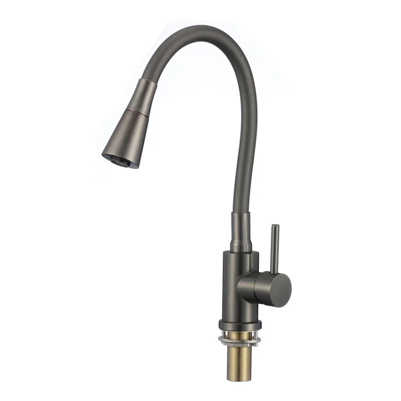 Смеситель для кухни Savol S-3002QM-06 с гибким изливом, графит — Изображение 1