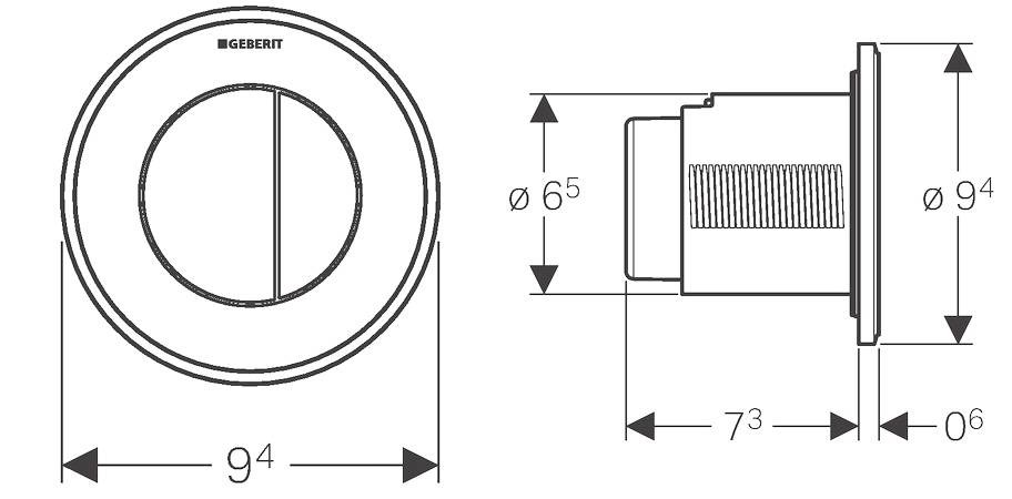 Клавиша смыва Geberit 116.055.KH.1 Type 10 пластик, хром матовый Клавиша смыва Geberit 116.055.KH.1 Type 10 пластик, хром матовый