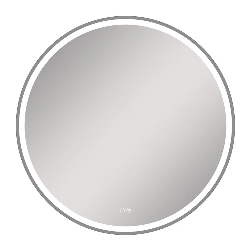 Зеркало Silver Mirrors Deluna LED-00003165 D800 алюминиевый профиль серебро подогрев сенсорный выключатель — Изображение 17