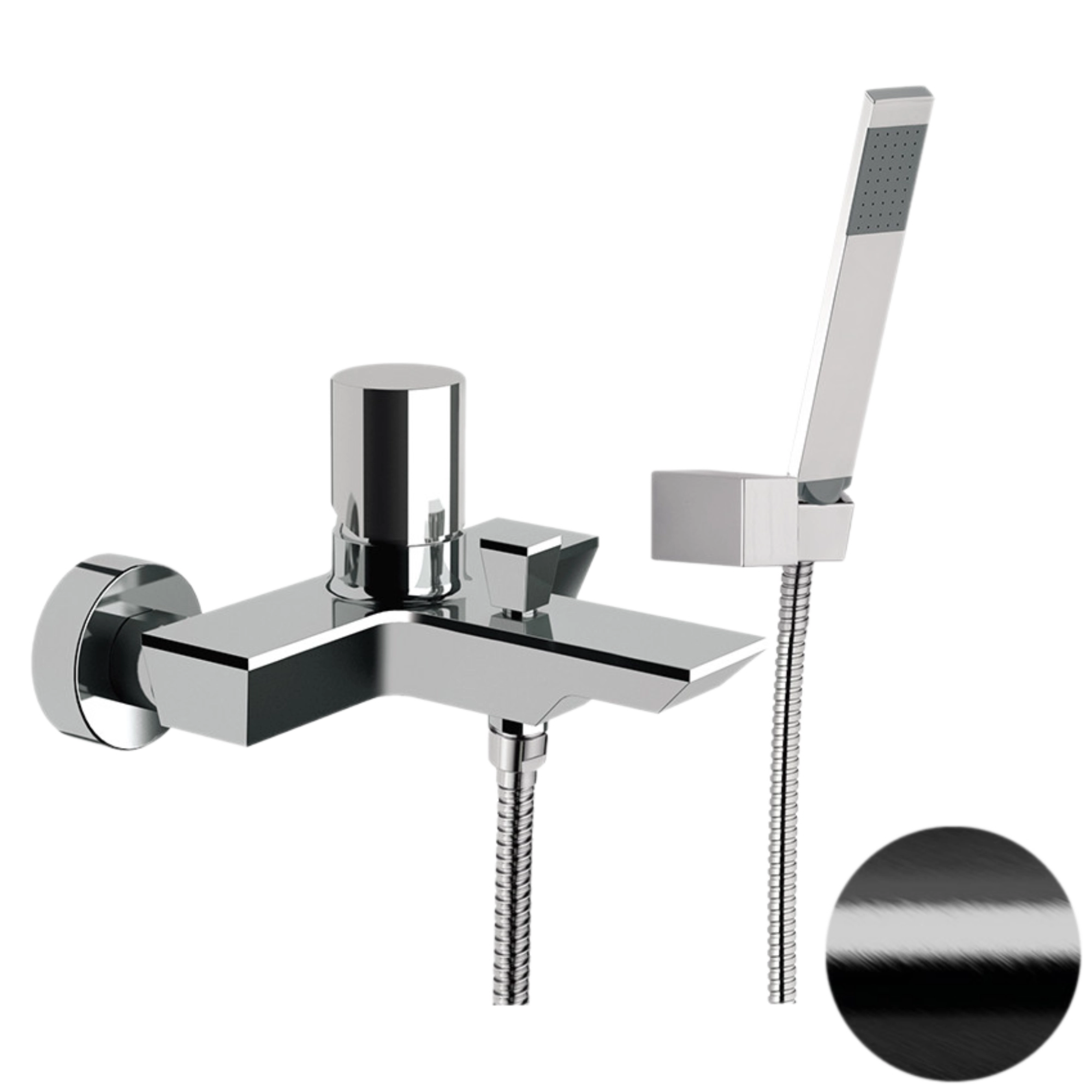 Смеситель для ванны Remer Edge EG502CFP, черный брашированный хром Смеситель для ванны Remer Edge EG502CFP, черный брашированный хром