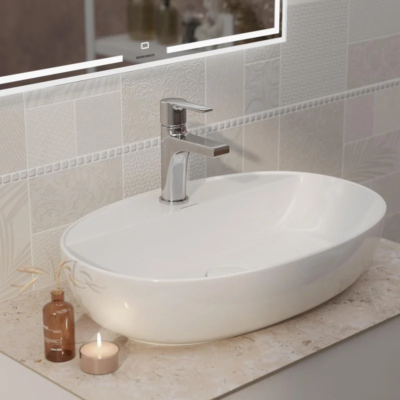 Раковина Kerama Marazzi Plaza PLR.wb.60.1 накладная 60, белая глянцевая — Изображение 10