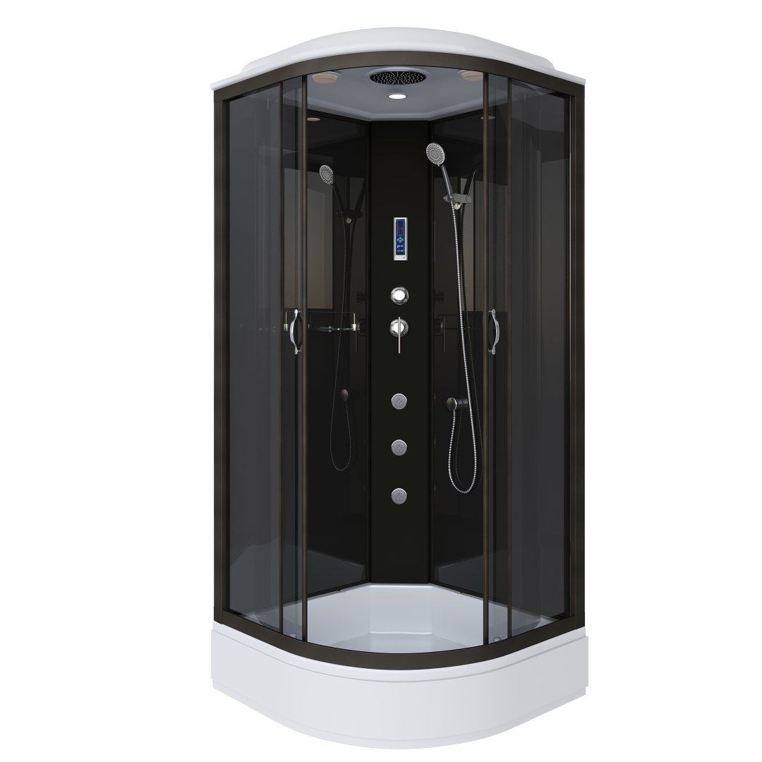 Душевая кабина Niagara Classic NG-6501-14F (900х900х2150) средний поддон (26см) стекло тонированное алюминиевый черный 65011434F Душевая кабина Niagara Classic NG-6501-14F (900х900х2150) средний поддон (26см) стекло тонированное алюминиевый черный 65011434F