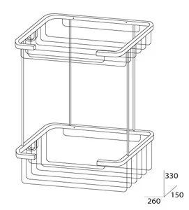Полка FBS Ryna RYN 023 2-х ярусная прямоугольная Полка FBS Ryna RYN 023 2-х ярусная прямоугольная