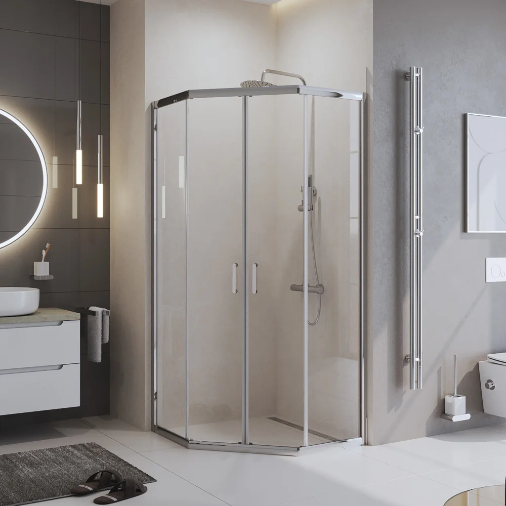 Душевой уголок BelBagno UNO-195-P-2-100-C-Cr 1000x1000 мм — Изображение 1