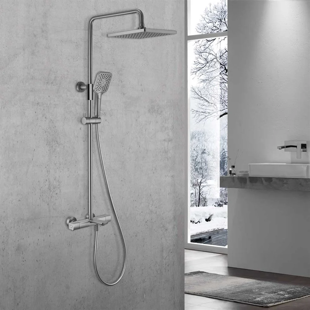 Душевая система Vincea Next VSFS-1N1TGM термостатическая, вороненная сталь Душевая система Vincea Next VSFS-1N1TGM термостатическая, вороненная сталь