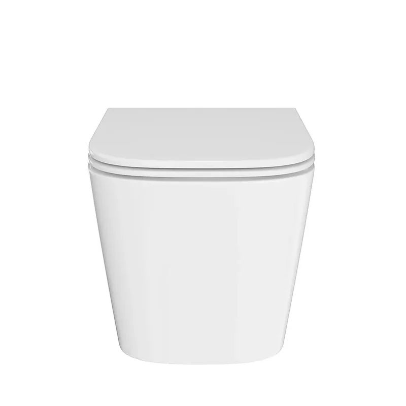 Унитаз подвесной Kerama Marazzi Cubo CU.wc.02 безободковый с крепежом и сиденьем, белый глянцевый — Изображение 3
