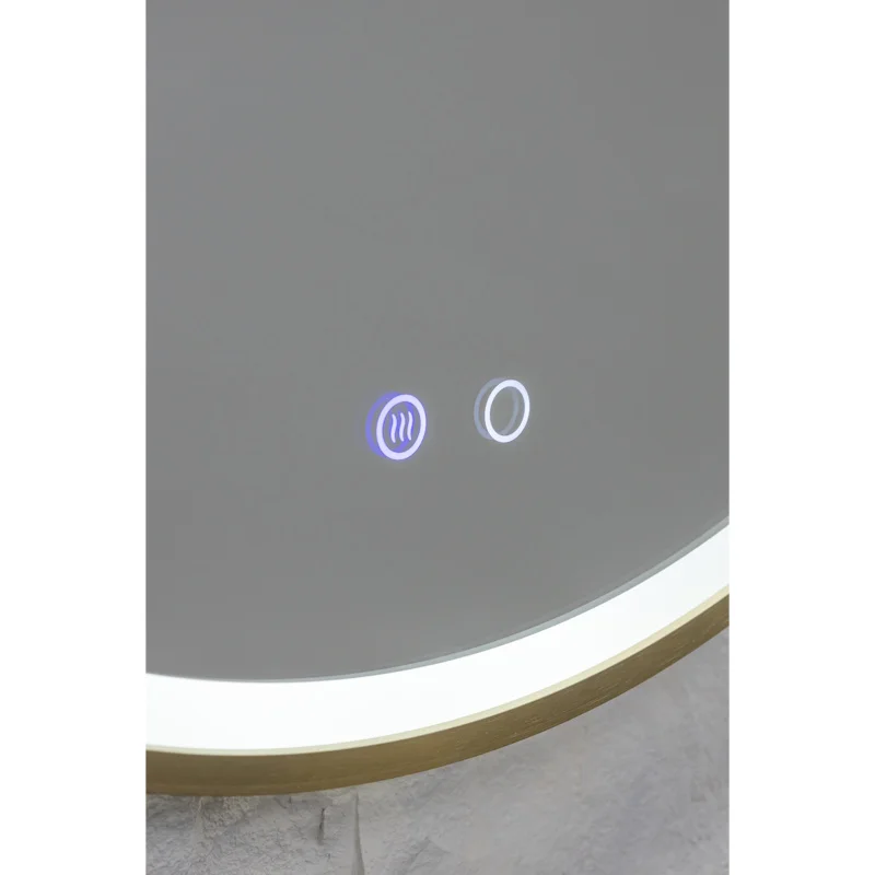 Зеркало Silver Mirrors Deluna LED-00003162 D700 алюминиевый профиль золото подогрев сенсорный выключатель — Изображение 6