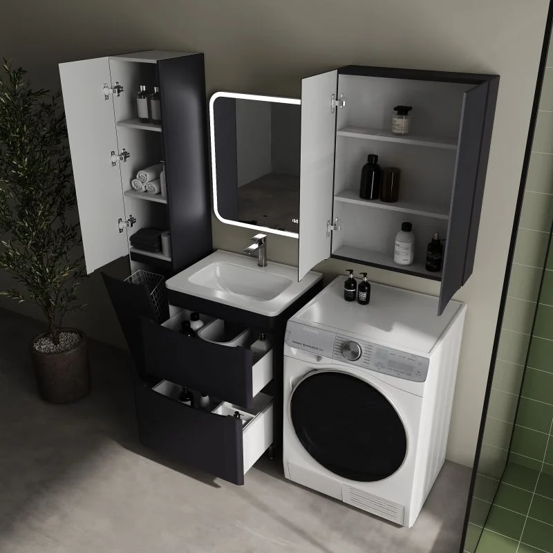 Тумба под раковину STYLELINE Бергамо мини 60 СС-00002521 напольная, люкс плюс антискрейтч графит — Изображение 3
