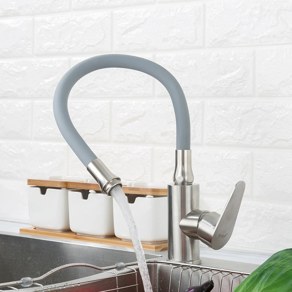 Смеситель для кухни FRAP F4448 с гибким изливом, сатин — Изображение 7