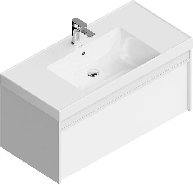 Тумба под раковину Kerama Marazzi Modula MOD.100.1+1\WHT подвесная 100 белая глянцевая — Изображение 2