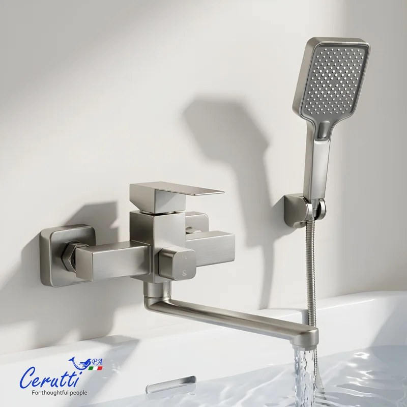 Смеситель для ванны Ceruttispa CLELIA VXLGR CT12065 из нержавеющей стали, серый матовый — Изображение 7