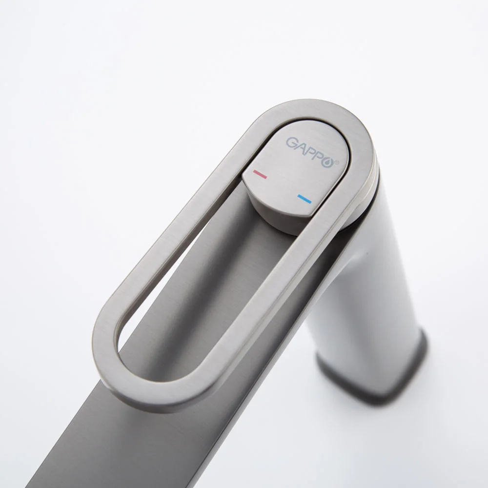 Смеситель для раковины Gappo G1027-29 оружейная сталь — Изображение 11