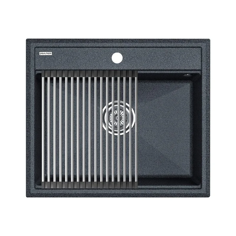 Кухонная мойка Paulmark STEPIA 60 с ролл-матом STEP брашированная PM115951-DG+R375-BS Кухонная мойка Paulmark STEPIA 60 с ролл-матом STEP брашированная PM115951-DG+R375-BS