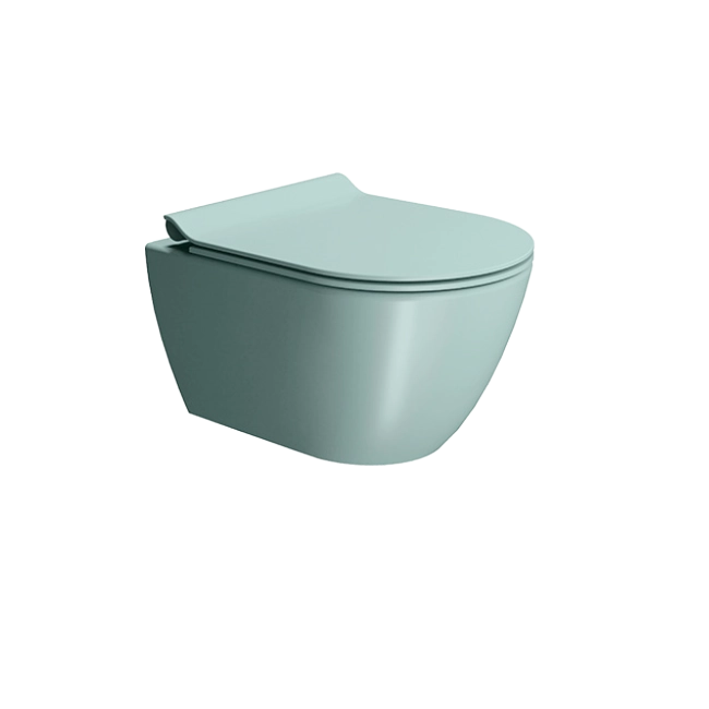 Унитаз подвесной GSI PURA безободковый Swirlflush голубой матовый (881615) без сиденья Унитаз подвесной GSI PURA безободковый Swirlflush голубой матовый (881615) без сиденья