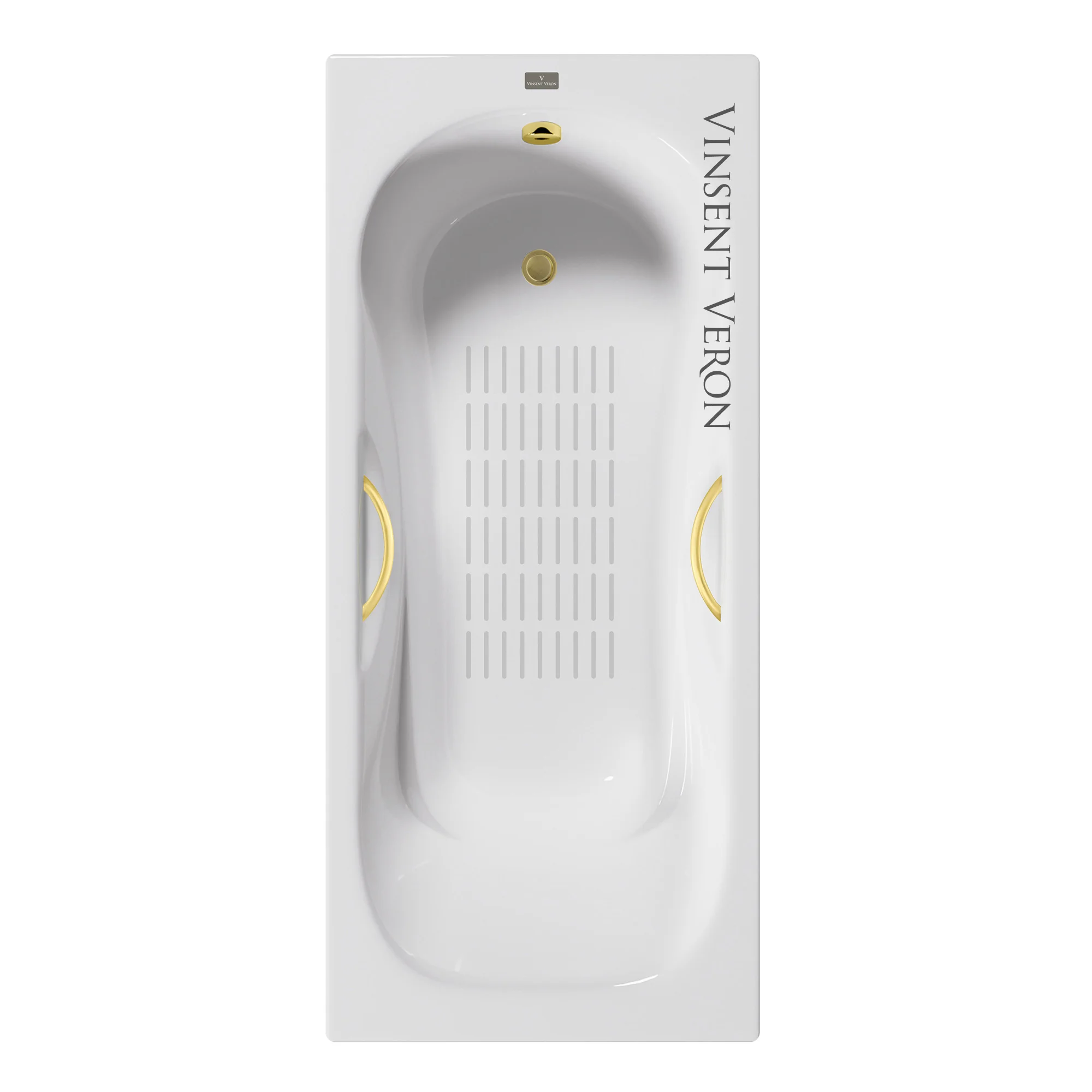 Ванна чугунная Vinsent Veron Aura 170x70x42 VAU1707042H/VH0015MGD-AS с ручками матовое золото и антискользящим покрытием Ванна чугунная Vinsent Veron Aura 170x70x42 VAU1707042H/VH0015MGD-AS с ручками матовое золото и антискользящим покрытием