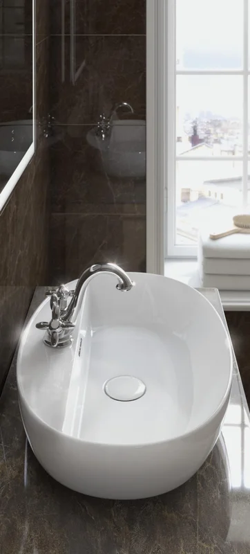 Раковина Kerama Marazzi Plaza PLR.wb.60.1 накладная 60, белая глянцевая — Изображение 8