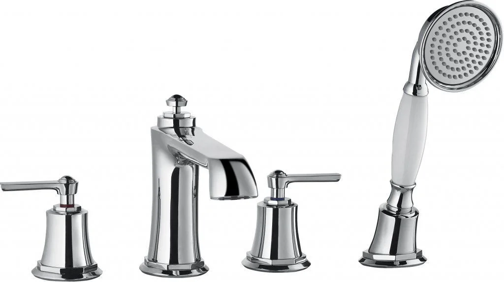 Смеситель на борт ванны CEZARES LIBERTY-F-BVD4-01 с ручным, выдвижным душем, хром Смеситель на борт ванны CEZARES LIBERTY-F-BVD4-01 с ручным, выдвижным душем, хром