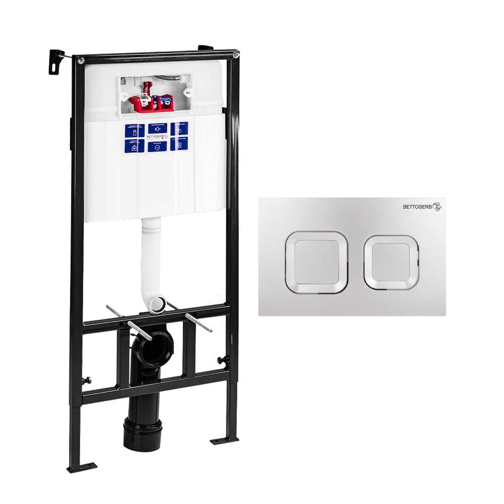 Инсталляция для унитаза BETTOSERB SAVA FIX SLIM SET40006470 с клавишей смыва SMART белый Инсталляция для унитаза BETTOSERB SAVA FIX SLIM SET40006470 с клавишей смыва SMART белый