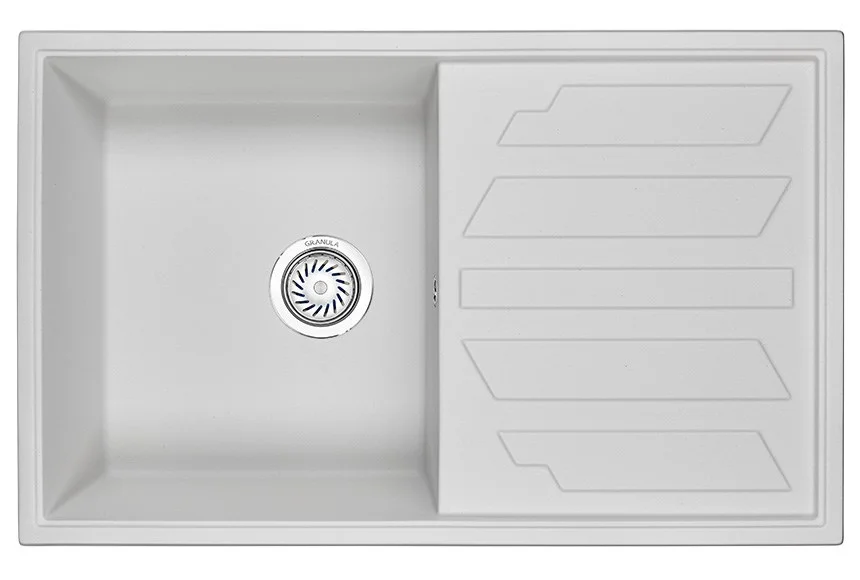 Кухонная мойка Granula 8002, АРКТИК (БЕЛЫЙ), кварц 790х500 Кухонная мойка Granula 8002, АРКТИК (БЕЛЫЙ), кварц 790х500