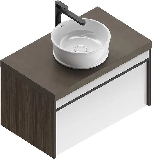 Тумба под раковину Kerama Marazzi Modula MOD.80.1+1\AR подвесная 80 арабика — Изображение 4