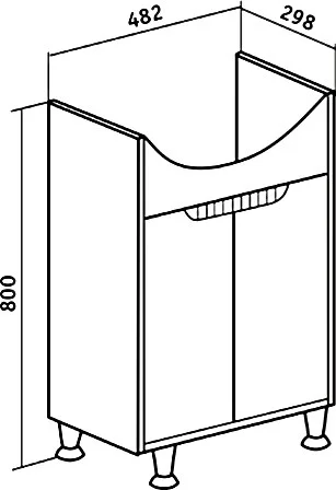 Тумба с раковиной DIWO Углич 50 461707 Тумба с раковиной DIWO Углич 50 461707