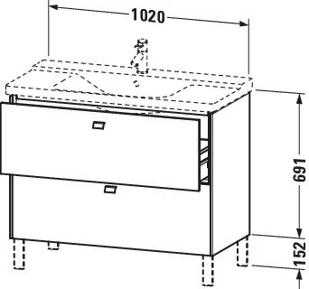 Тумба под раковину Duravit Brioso BR441202222 напольная 102 см белый глянцевый Тумба под раковину Duravit Brioso BR441202222 напольная 102 см белый глянцевый