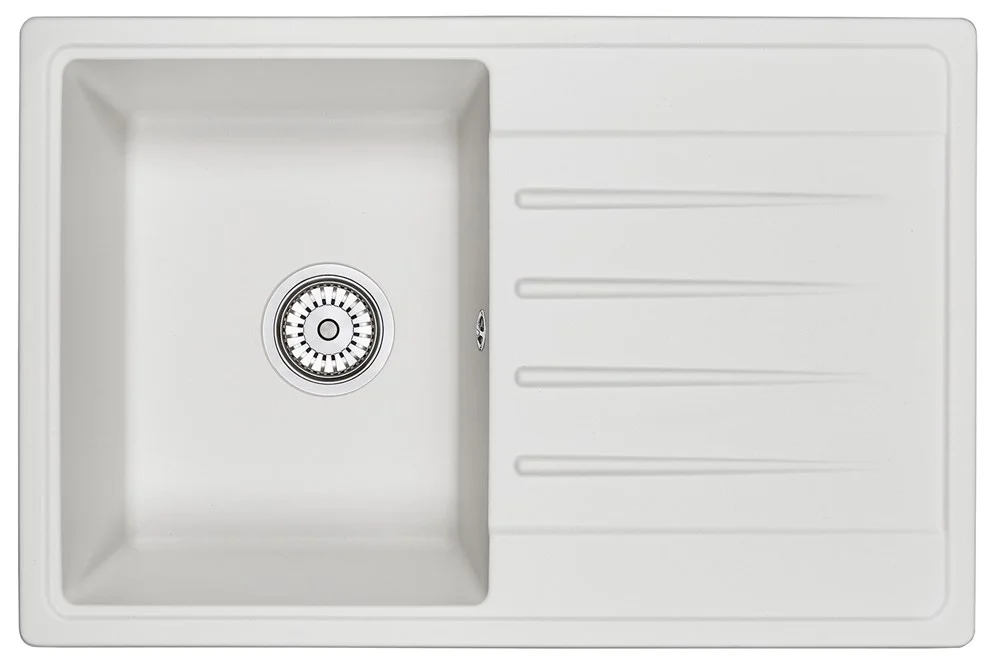 Кухонная мойка Granula 7602, БЕЛЫЙ, СтандАРТ кварц 760х500 Кухонная мойка Granula 7602, БЕЛЫЙ, СтандАРТ кварц 760х500