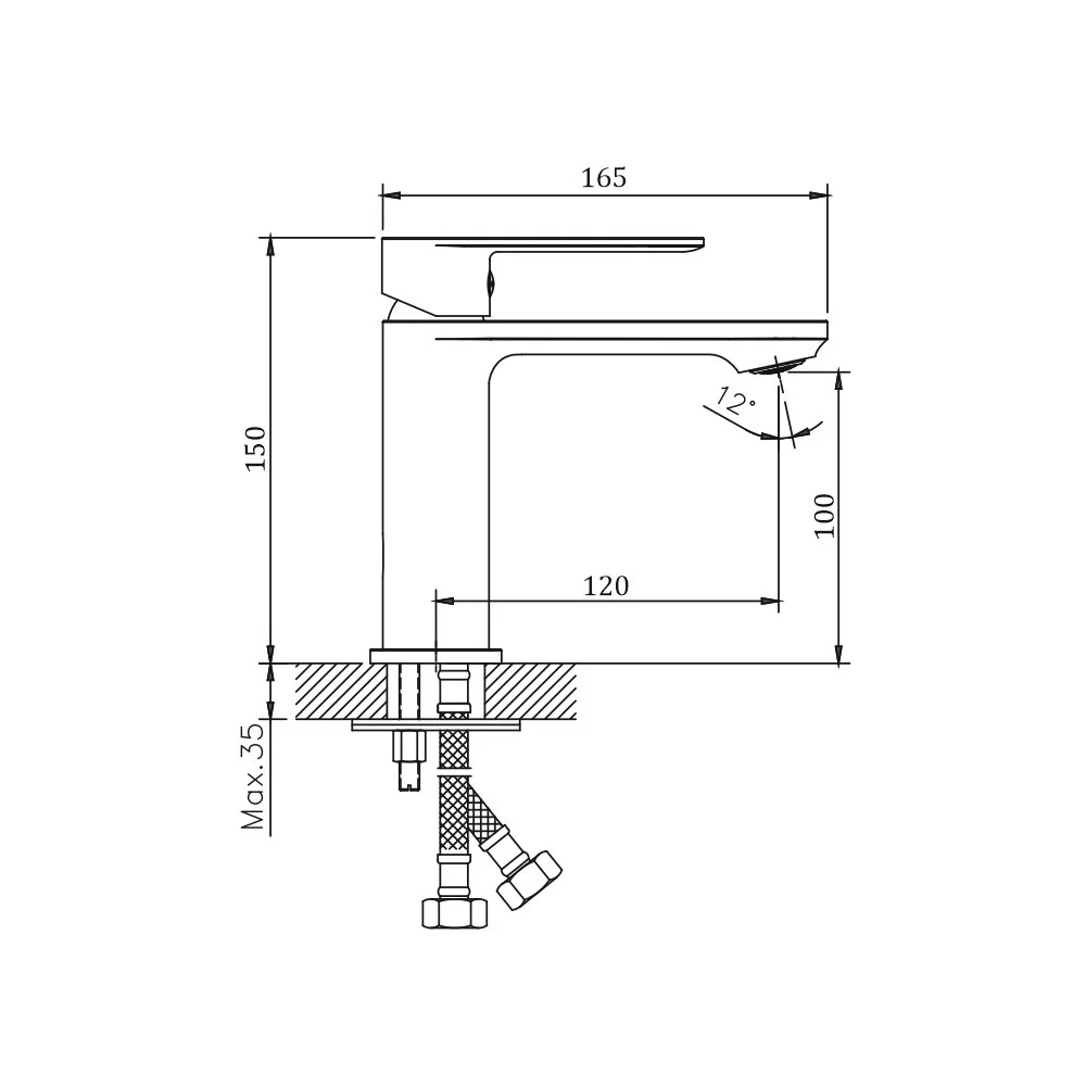 Смеситель для раковины BELZ B10678-3 оружейная сталь — Изображение 2