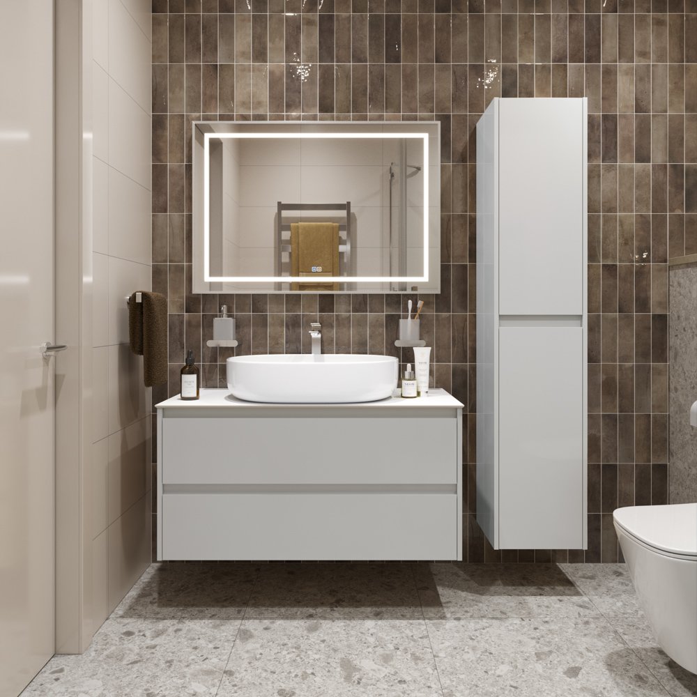 Тумба со столешницей и раковиной BelBagno KRAFT 100 kraft100bo-kepbo-1084-set подвесная KRAFT100BO-KEPBO-1084-SET Тумба со столешницей и раковиной BelBagno KRAFT 100 kraft100bo-kepbo-1084-set подвесная KRAFT100BO-KEPBO-1084-SET