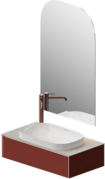 Тумба под раковину Kerama Marazzi Magica MA.90.1\VR.M подвесная 90, венецианский красный матовый — Изображение 7