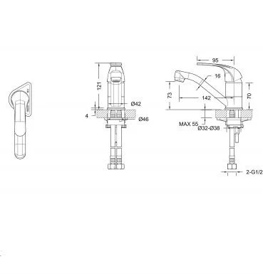 Смеситель для раковины Bravat Fit F1233188CP-RUS Смеситель для раковины Bravat Fit F1233188CP-RUS