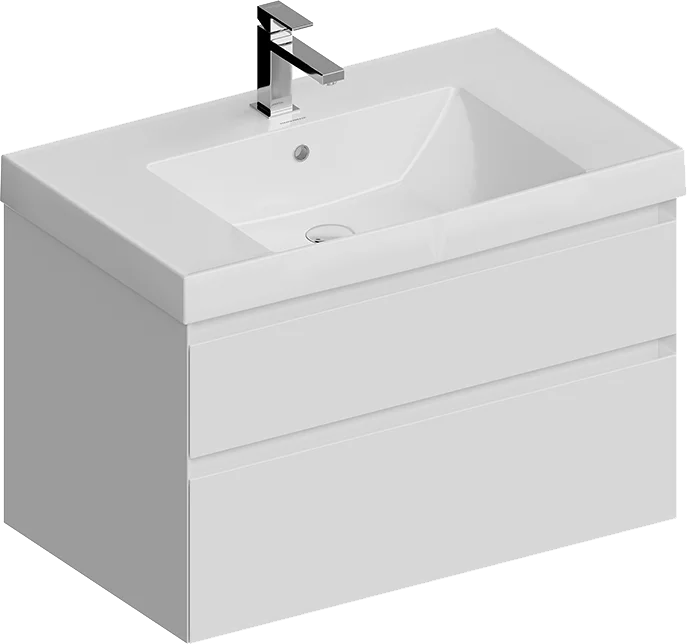 Тумба под раковину Kerama Marazzi CUB.80.2\WHT.M подвесная Cubo с ящиками 80, белая матовая — Изображение 1