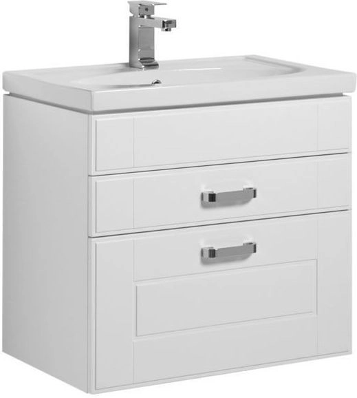 Тумба с раковиной Aquanet Рондо 70 белый (2 ящика) 00189154+00185343 Тумба с раковиной Aquanet Рондо 70 белый (2 ящика) 00189154+00185343
