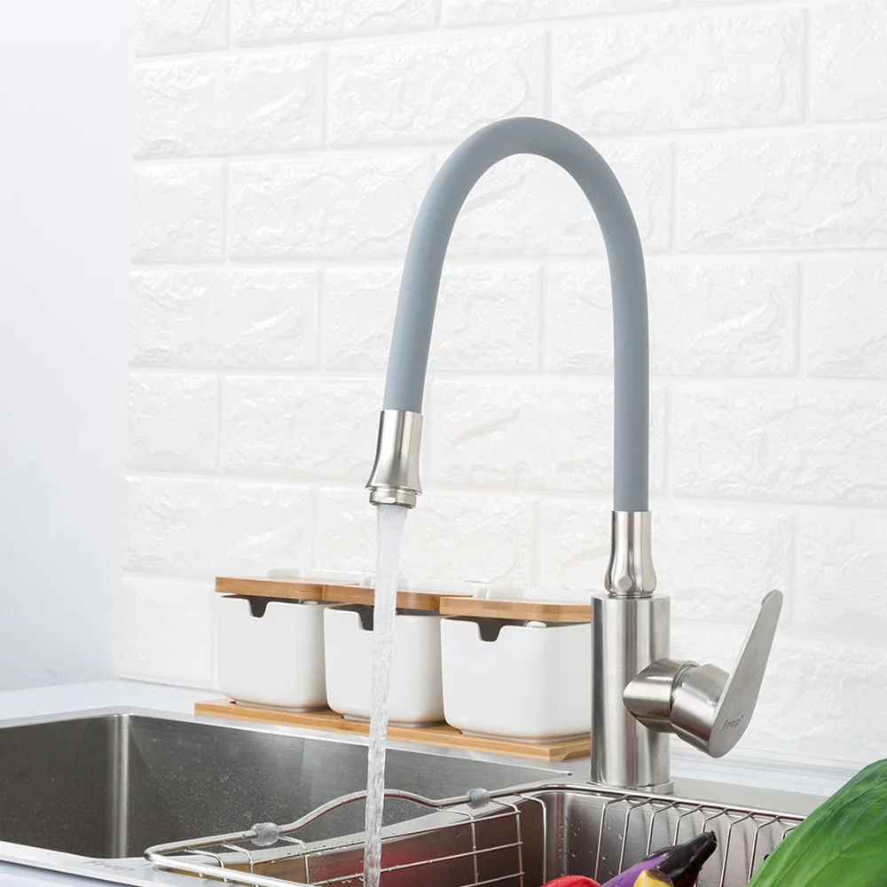 Смеситель для кухни FRAP F4448 с гибким изливом, сатин — Изображение 5