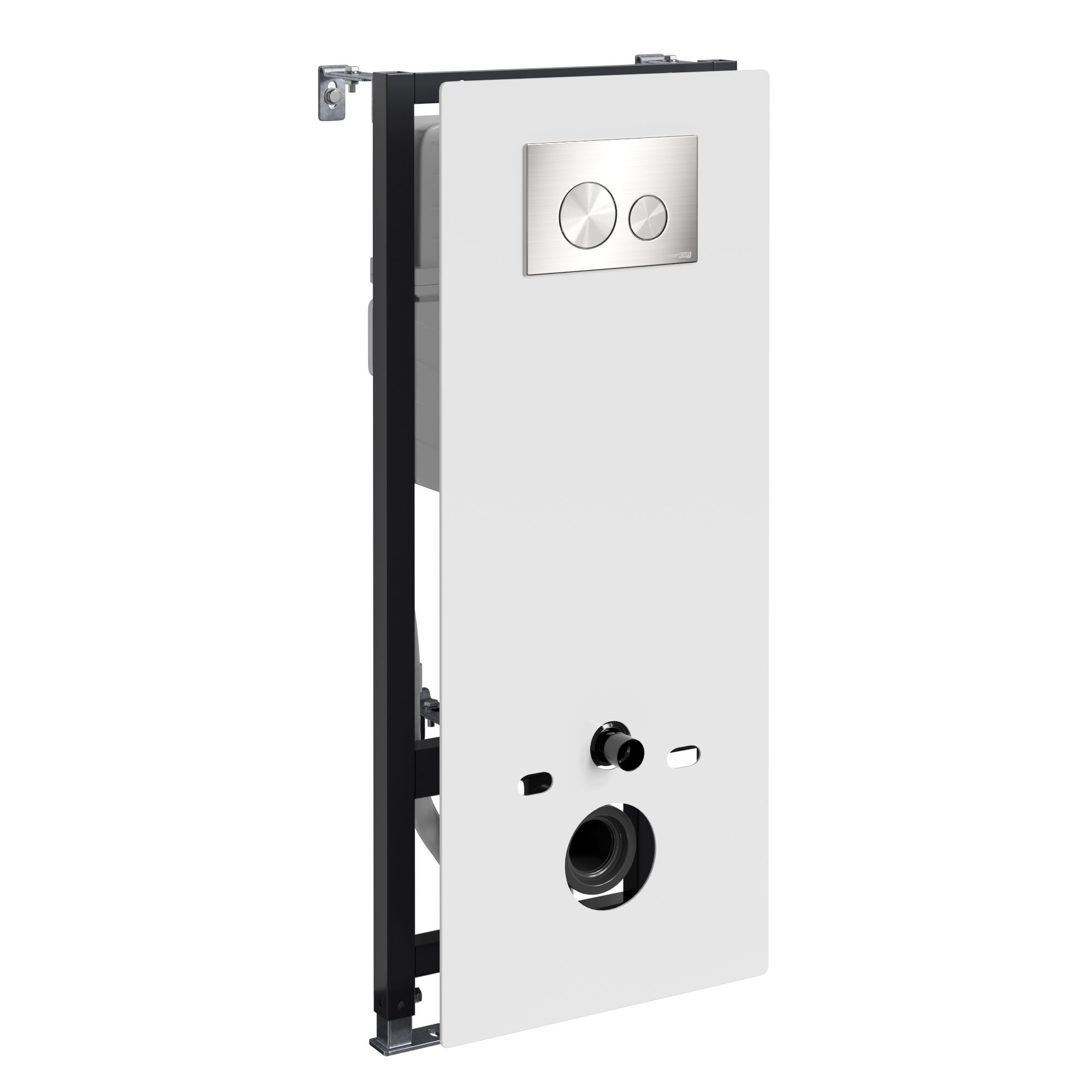 Инсталляция для унитаза WasserKRAFT Abens 20TLT.010.ME.WH.BN02 с клавишей смыва никель Инсталляция для унитаза WasserKRAFT Abens 20TLT.010.ME.WH.BN02 с клавишей смыва никель