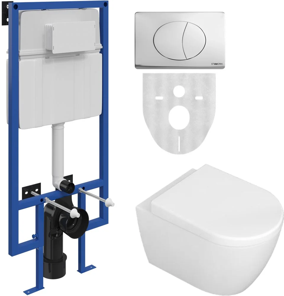 Комплект Унитаз подвесной STWORKI Ларвик 5512 безободковый с микролифтом + Система инсталляции для у 588909 Комплект Унитаз подвесной STWORKI Ларвик 5512 безободковый с микролифтом + Система инсталляции для у 588909