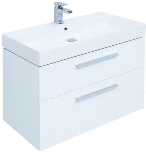 Тумба под раковину Aquanet Nova 85 белый глянец, 2 ящика 00249920 Тумба под раковину Aquanet Nova 85 белый глянец, 2 ящика 00249920