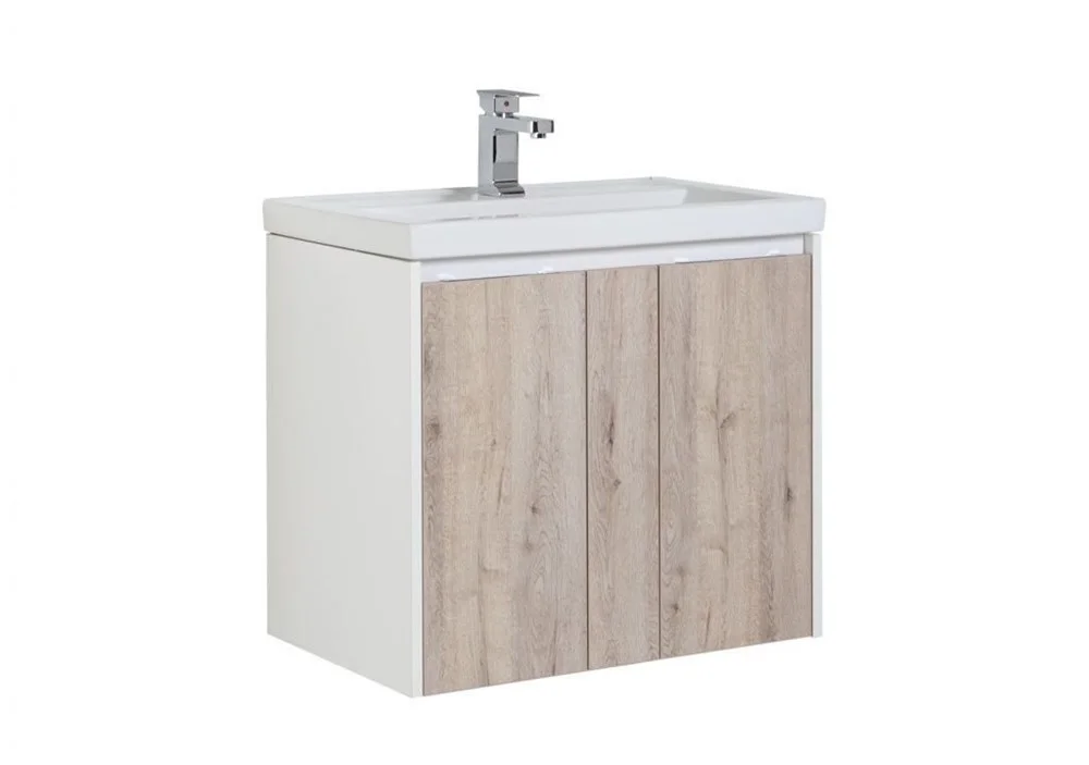 Тумба с раковиной Aquanet Клио 70 дуб кантри/белый 00195721 + 00187813 Тумба с раковиной Aquanet Клио 70 дуб кантри/белый 00195721 + 00187813