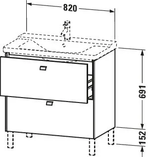 Тумба под раковину Duravit Brioso BR441101021 напольная 82 см Орех темный Тумба под раковину Duravit Brioso BR441101021 напольная 82 см Орех темный