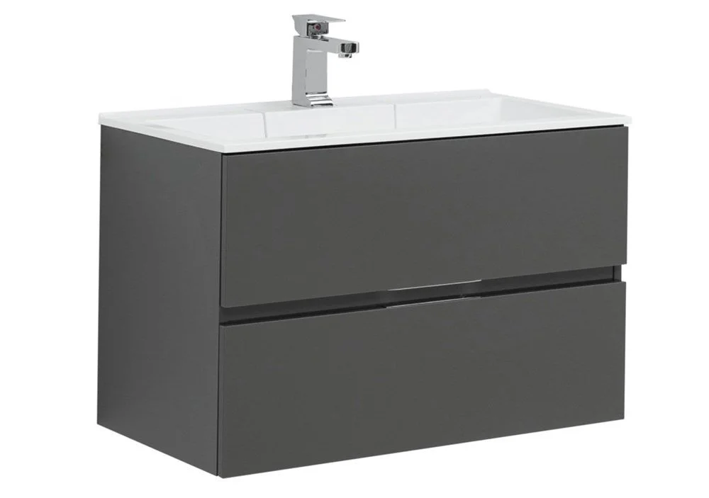 Тумба с раковиной Aquanet Алвита 80 серый антрацит 00215120 + 00187094 Тумба с раковиной Aquanet Алвита 80 серый антрацит 00215120 + 00187094