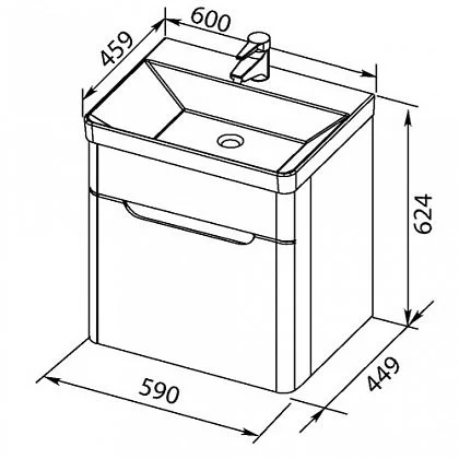 Тумба с раковиной Aquanet София 60 белый 00196956 + 00182311 Тумба с раковиной Aquanet София 60 белый 00196956 + 00182311