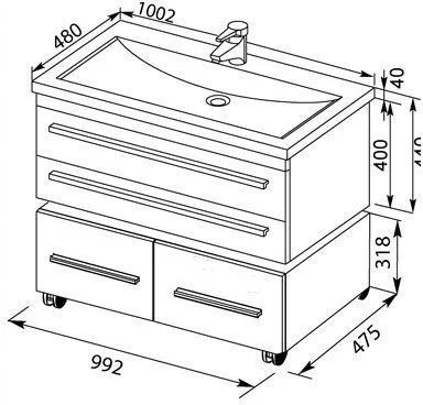 Тумба под раковину Aquanet Нота 100 белый 00171496 Тумба под раковину Aquanet Нота 100 белый 00171496