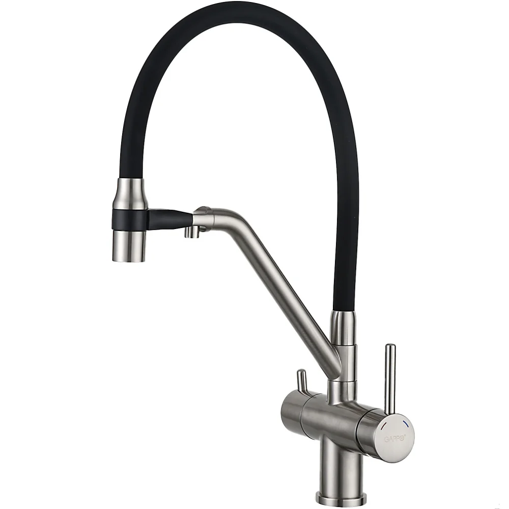 Смеситель для кухни GAPPO G4398-85 с гибким изливом и подключением фильтра, сатин — Изображение 1