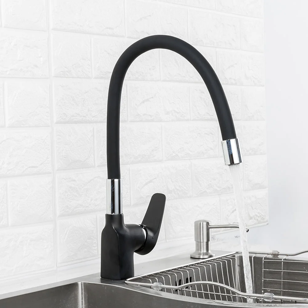 Смеситель для кухни FRAP F4453-04 с гибким изливом, черный — Изображение 6