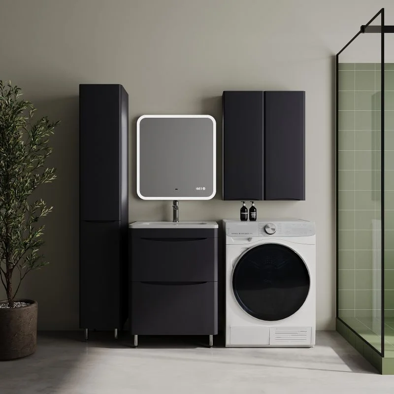 Тумба под раковину STYLELINE Бергамо мини 60 СС-00002521 напольная, люкс плюс антискрейтч графит — Изображение 2
