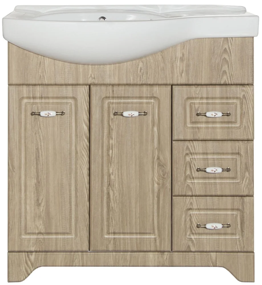 Тумба под раковину Style Line Олеандр-2 82 (3 ящ.) под раковину Коралл 82, ПРАВ Люкс Карпатская ель ЛС-000010026 Тумба под раковину Style Line Олеандр-2 82 (3 ящ.) под раковину Коралл 82, ПРАВ Люкс Карпатская ель ЛС-000010026