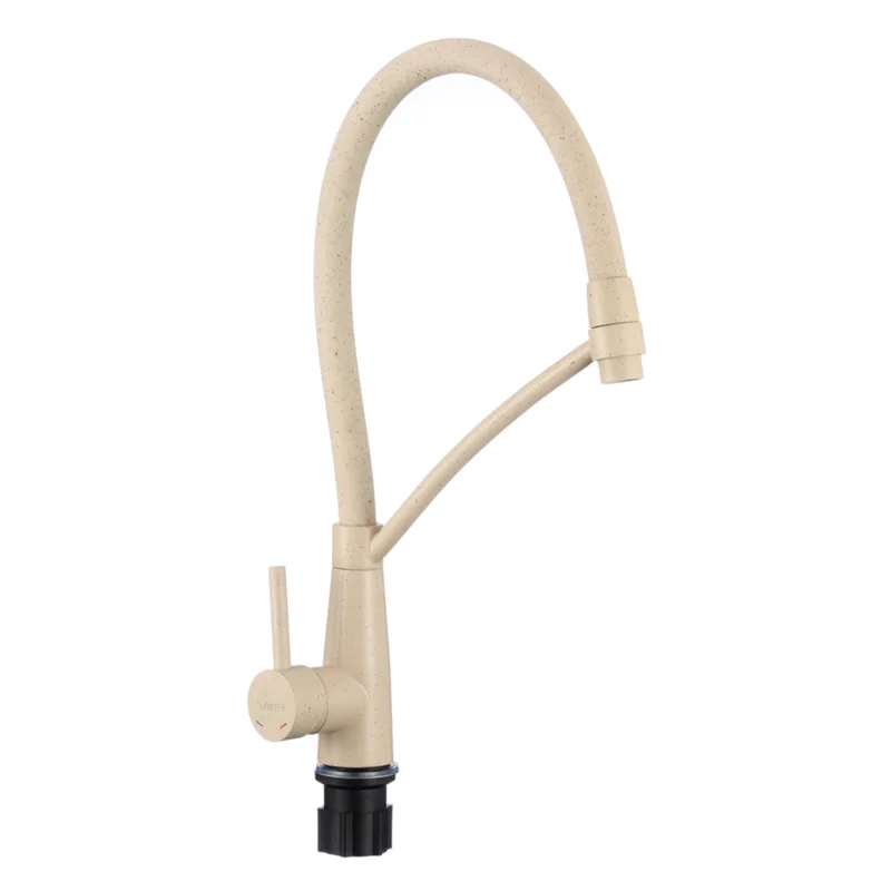 Смеситель для кухни Fmark FS8255-Y с гибким изливом, бежевый — Изображение 1